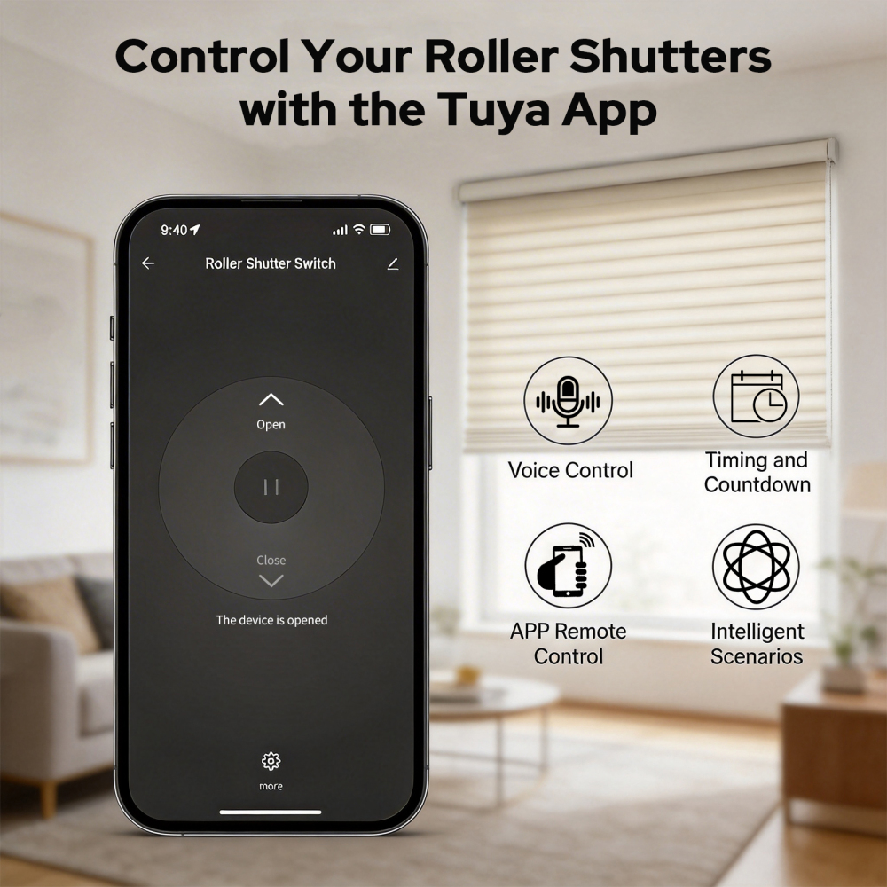 LoraTap ZigBee Roller Shutter Switch 4 Pack, Smart Blinds Control for Roller Shutters & Blinds, 380W, Alexa Compatible, Smart Home Hub Required