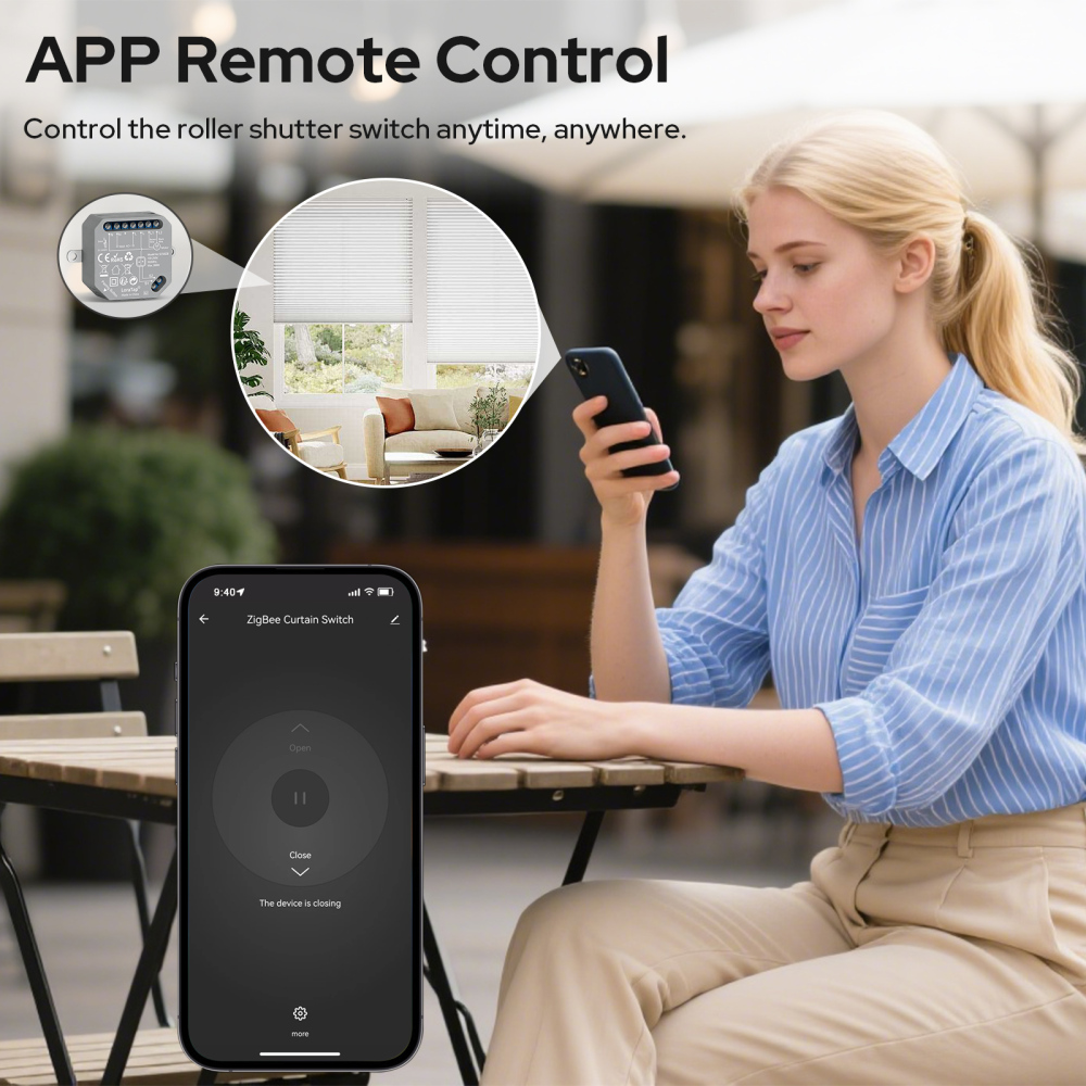 LoraTap ZigBee Roller Shutter Switch 4 Pack, Smart Blinds Control for Roller Shutters & Blinds, 380W, Alexa Compatible, Smart Home Hub Required