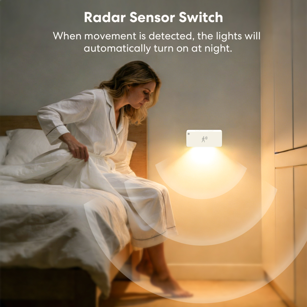 LoraTap Multi-mode Radar Sensing Night Light For Reading, Bedside, Kitchen, Living Room with Remote Controller