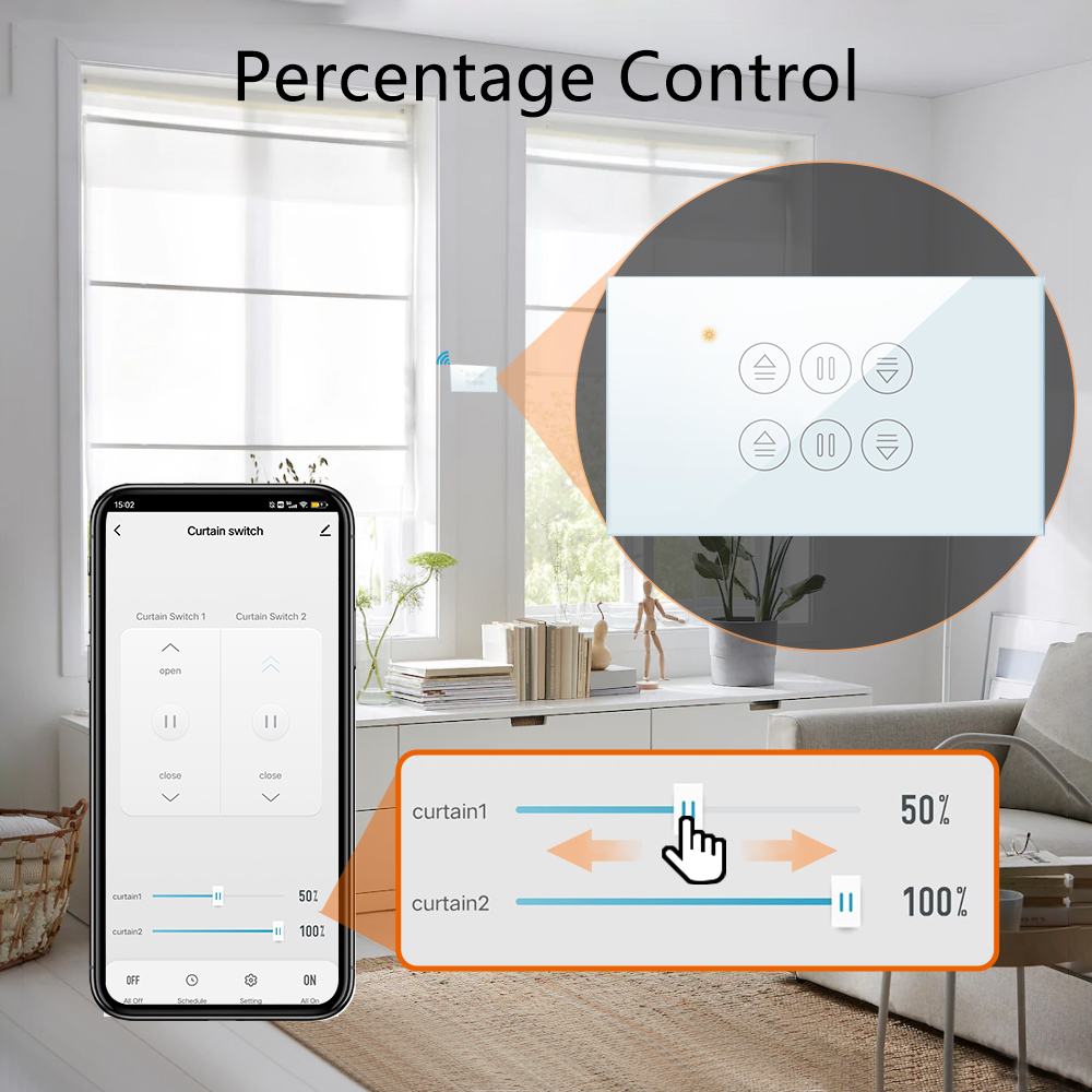 LoraTap Tuya US Curtain Switch for Tubular motor Blinds Remote Control by Smart Life Google Assistant Alexa Voice Operate Support