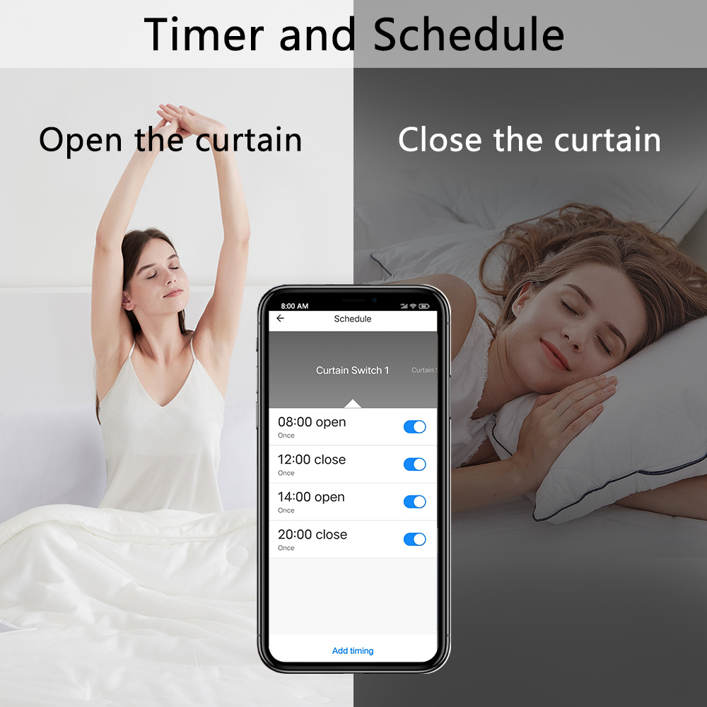 LoraTap Tuya US Curtain Switch for Tubular motor Blinds Remote Control by Smart Life Google Assistant Alexa Voice Operate Support