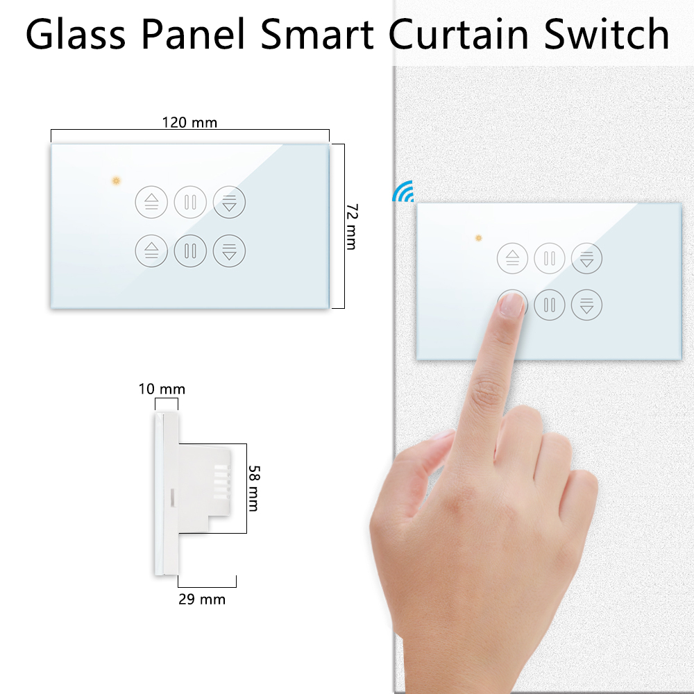 LoraTap Tuya US Curtain Switch for Tubular motor Blinds Remote Control by Smart Life Google Assistant Alexa Voice Operate Support