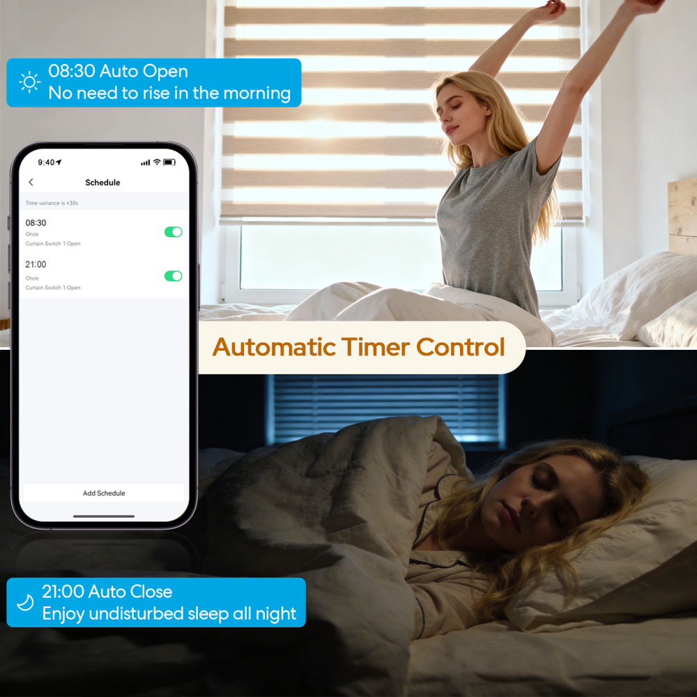 LoraTap WiFi Roller Shutter & Curtain Switch, Compatible with Alexa & Google Home for Voice Control, Smart Timing Wall-Mounted Motor Switch