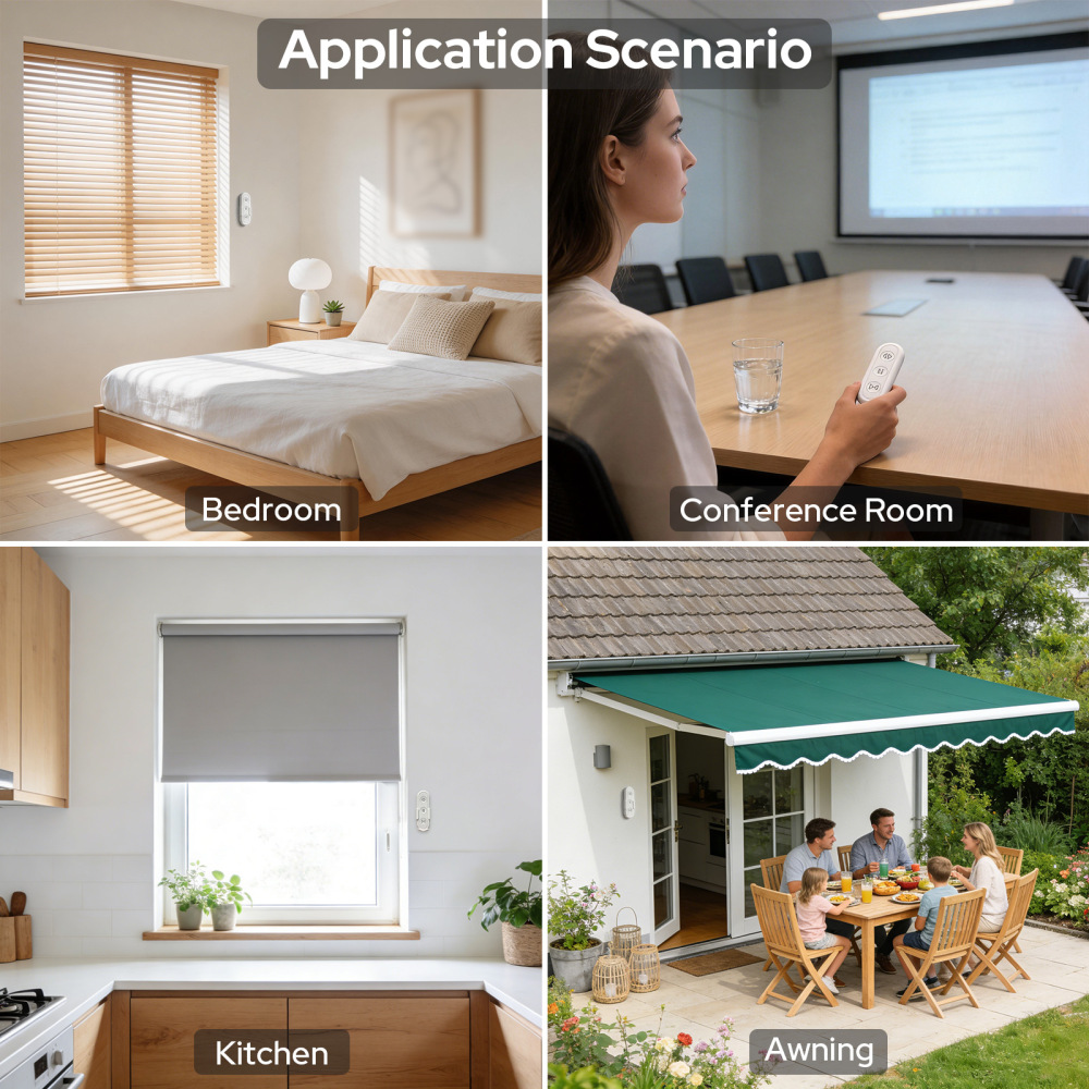 LoraTap 868 MHz Universal Wireless Roller Shutter Controller - Remote Control + Receiver for Roller Shutters, Easy and Quick Installation