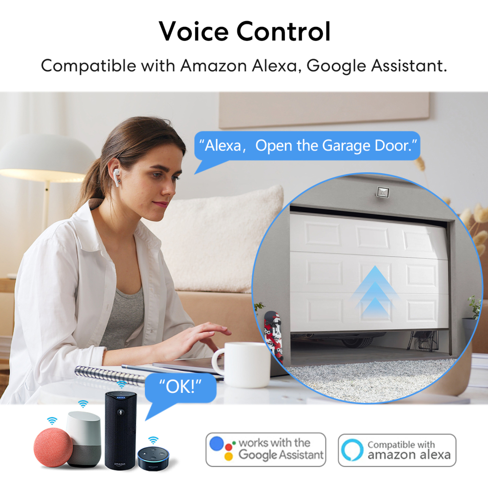 LoraTap Tuya Smart Life Garage Door Opener Controller Dry Contact Switches Security Alarm System Work Google Assistant Alexa