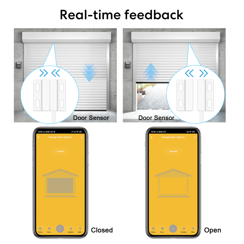 LoraTap Tuya Smart Life Garage Door Opener Controller Dry Contact Switches Security Alarm System Work Google Assistant Alexa