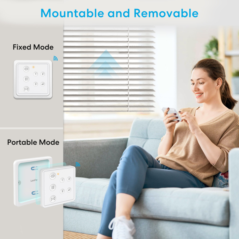 LoraTap Wireless Roller Shutter Module, 3 in 1, with RF Remote Control, 868Mhz Radio Transmitter, Curtain Stores Switch Switch, Wall Relay
