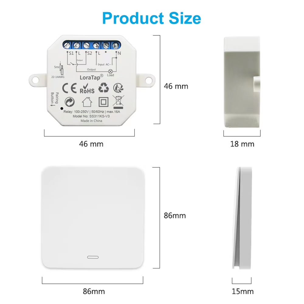 Remote Control Wireless Switch Kinetic Self-Powered Wall Light Switch Kit DIY No Battery No Wiring Needed