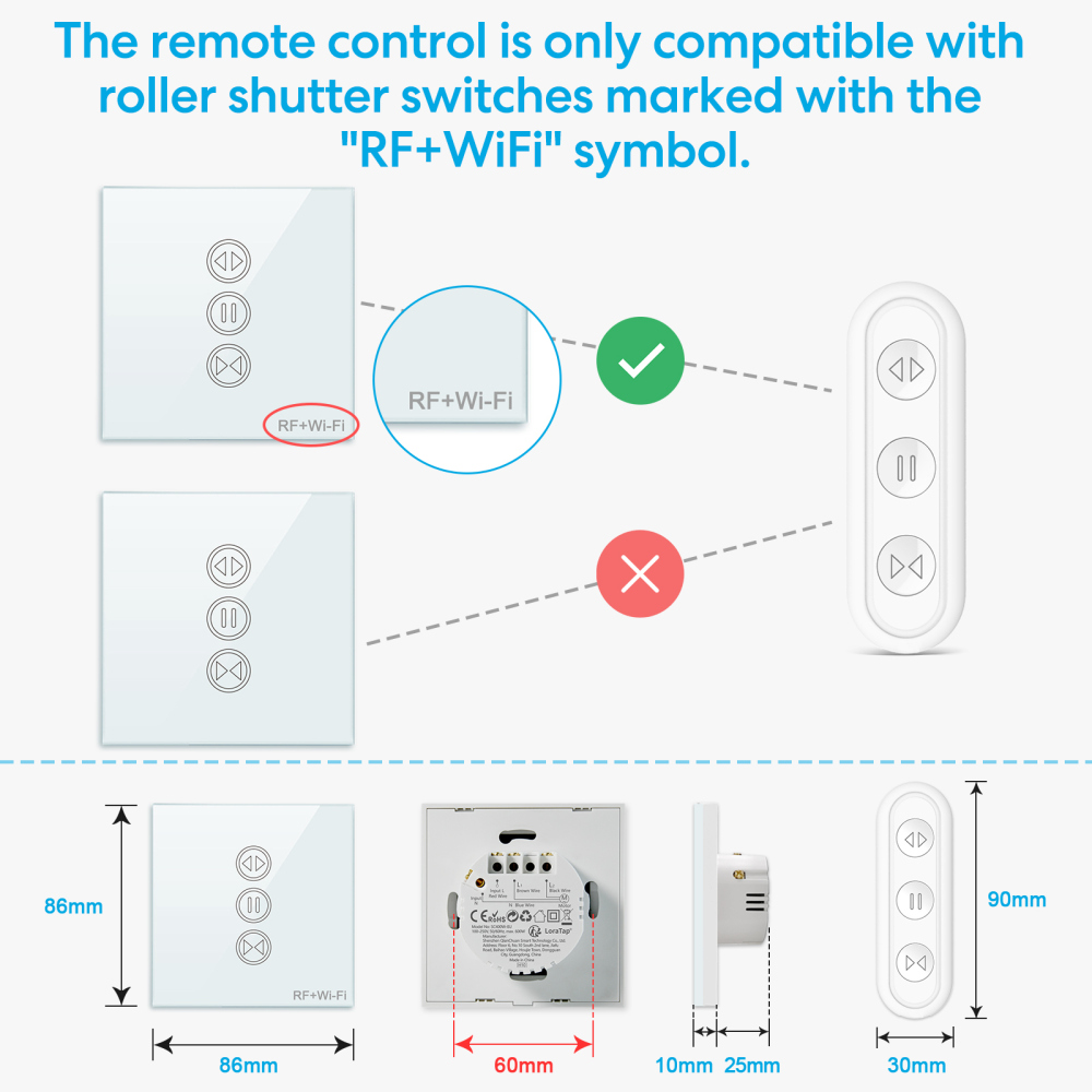 Tuya Smart Life RF WIFi Smart Curtain Blinds Roller Shutter Switch Google Assistant Alexa Echo Voice Control Smart Home Timer