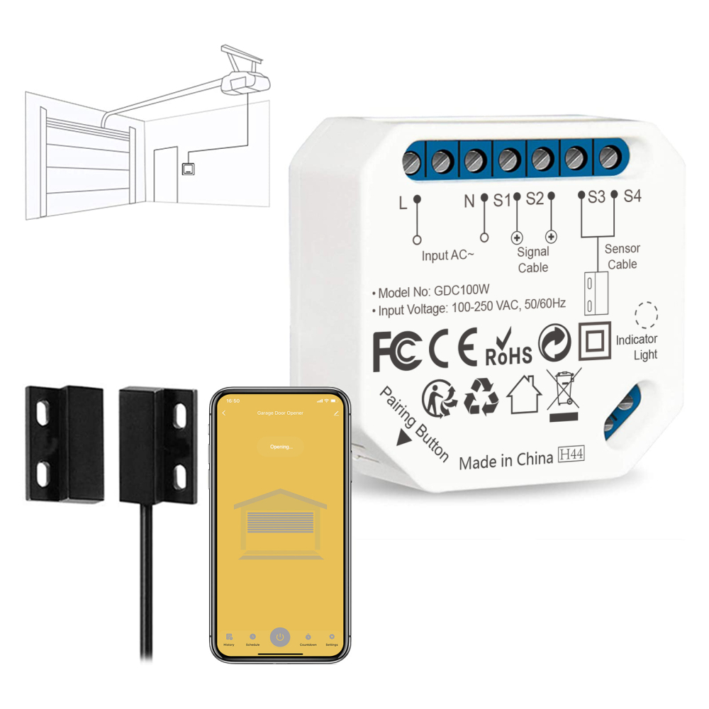 Tuya Smart Life New Wireless Garage Door Controller Opener Remote WiFi Switch Voice Control Alexa Echo Google Home No Hub Needed