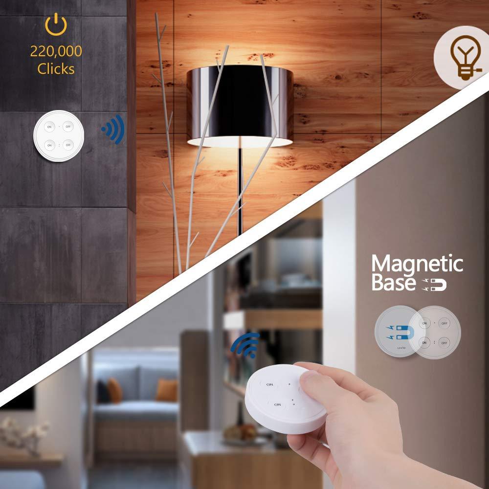Remote Control Outlet Plug Adapter (2 Pack) with Dual Remote, 100ft Range Wireless Switch for Lights and Household Appliances, No Hub Required, 16A/17