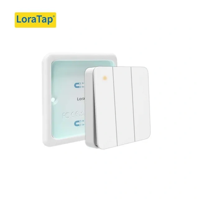LoraTap 868Mhz Magnetic Smart Light Switch LED Push Button Wireless Remote Control AC100~250V 10A 1 CH Relay Controller for Lamp
