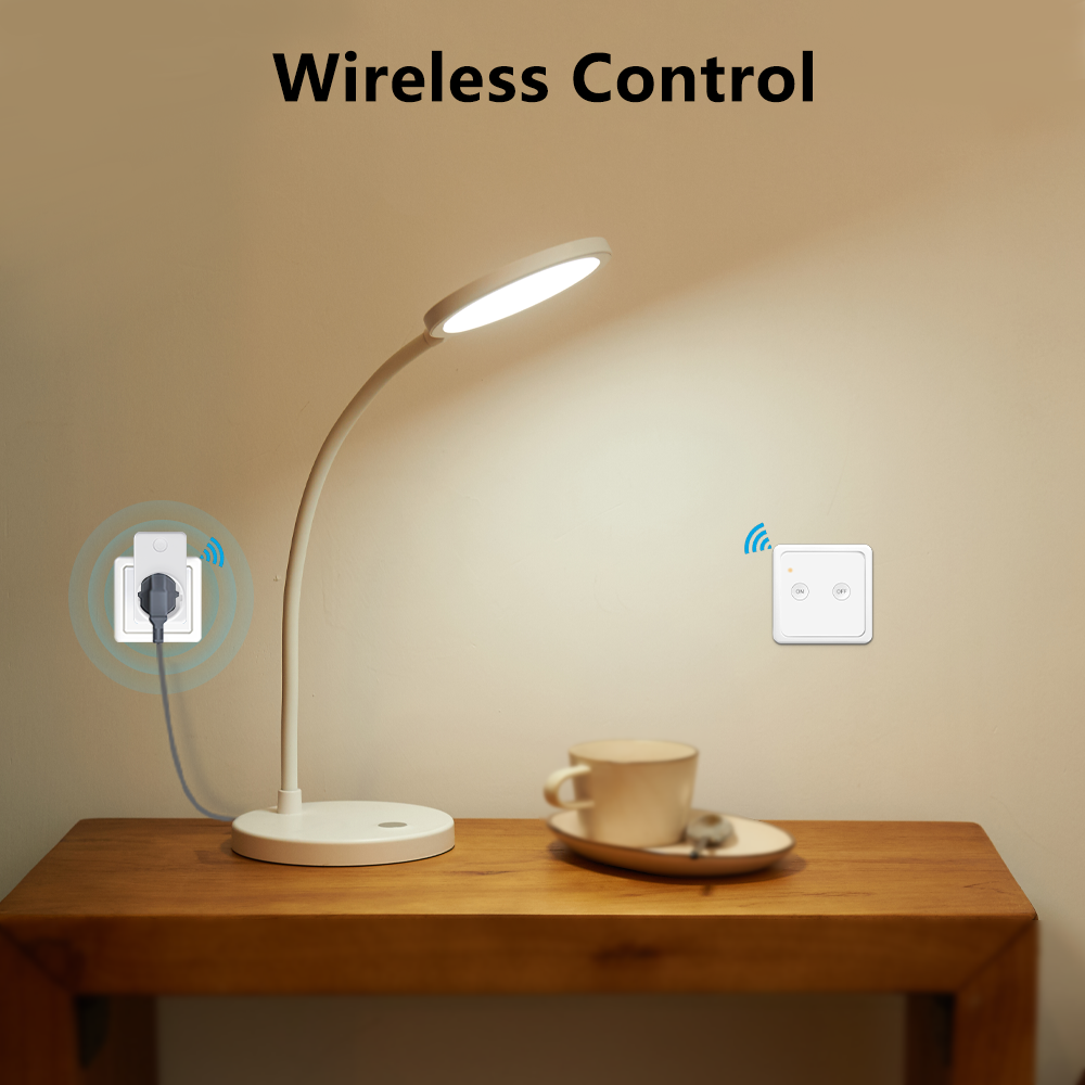 LoraTap EU FR RF Wireless 16A 230V 3680W Power Socket Plug Kit Control by 2 Channels Magnetic Portable Remote No WiFi No Hub