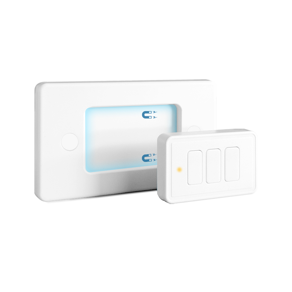 LoraTap Wireless Light Switch, Remote Control with Magnetic Base, Wireless Parallel Switch, Radio Wall Transmitter and RF Relay Receiver 10A
