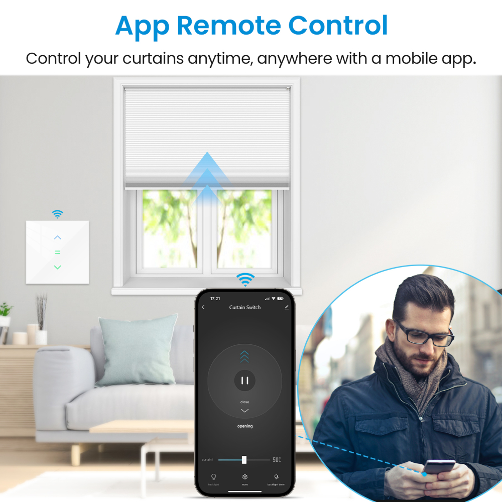 LoraTap Roller Shutter Switch for Automatic Curtain Motor Tuya Smart Life App Percentage Remote Control Voice Google Home Alexa
