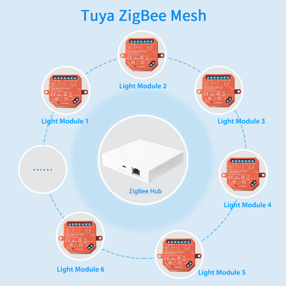 Tuya Smart Life ZigBee Switch 2 Gang Relay Module Smart Lighting Google Home Alexa Echo App Remote Control Timer Switch Zigbee2MQTT