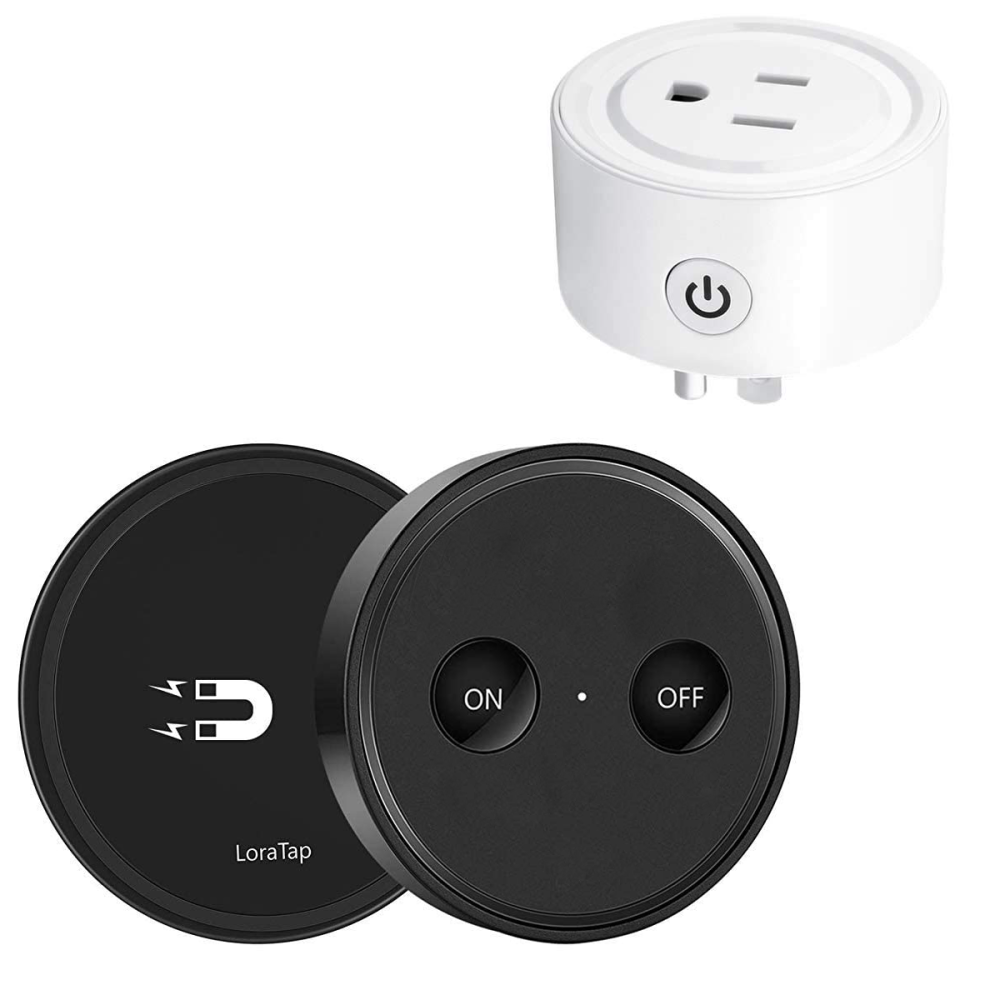 Mini Remote Control Outlet Plug Adapter with Remote, 656ft Range Wireless Light Switch for Household Appliances, No Hub Required, 10A/1100W, White