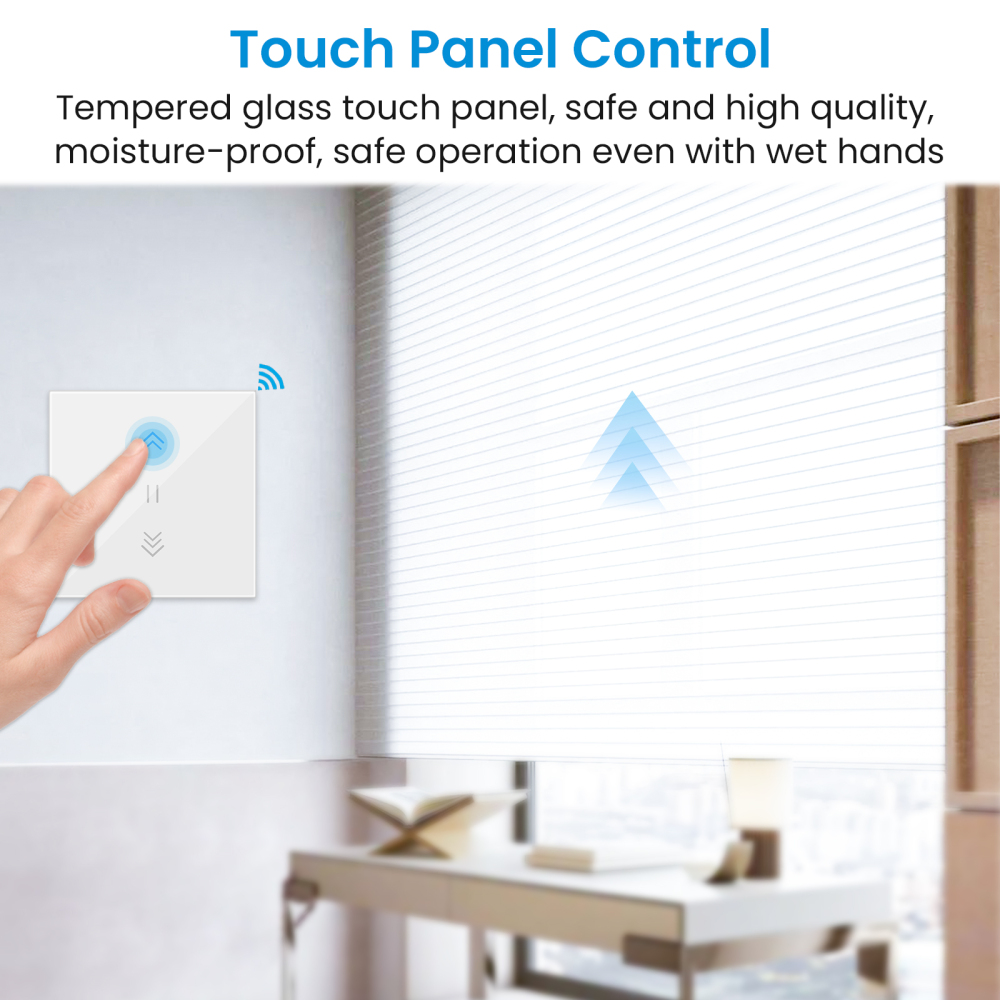 LoraTap Tuya Curtain Switch Rolling Blinds Switch Backlight RF & WiFi Tubular motors Smart Life Google Home Alexa Echo