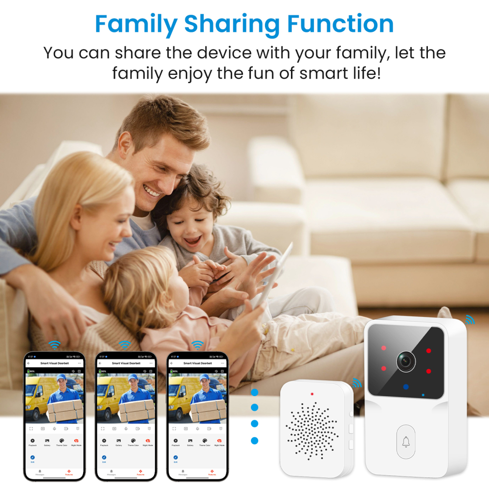 LoraTap Tuya Smart Life WiFi Video Doorbell Camera 2.4Ghz Remote Real-time Conversation Outdoor Security System