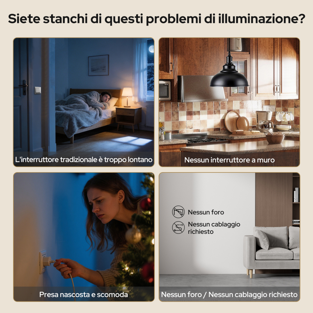 LoraTap Remote Control Socket with Remote Control, Italian Electrical Socket with Wireless Switch, 200m Wireless Remote Control Switch, 16A/3500W