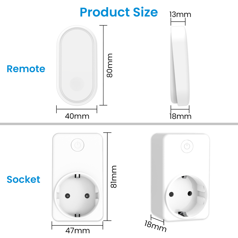 LoraTap Wireless Kitchen Food Garbage Disposer EU Korea Plug Socket Kinetic Switch Set Remote Control No Battery No Wired