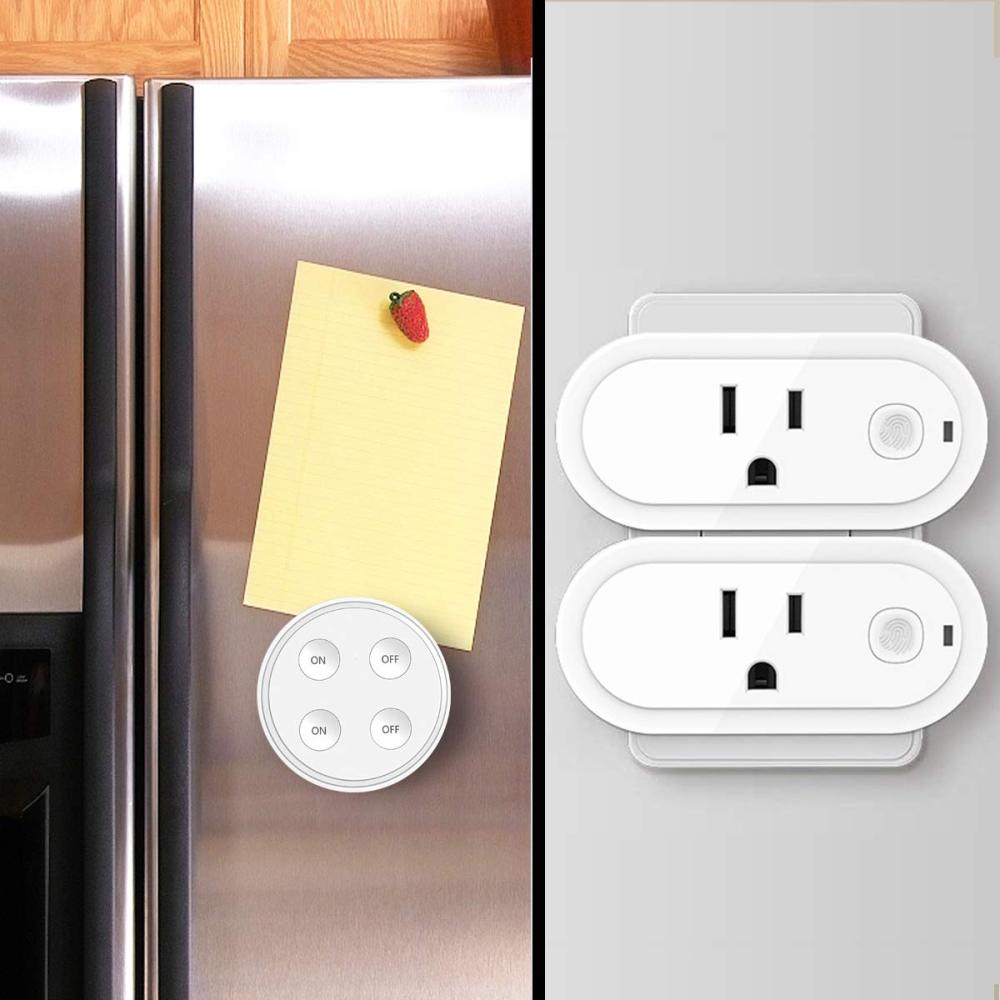 Remote Control Outlet Plug Adapter (2 Pack) with Dual Remote, 100ft Range Wireless Switch for Lights and Household Appliances, No Hub Required, 16A/17