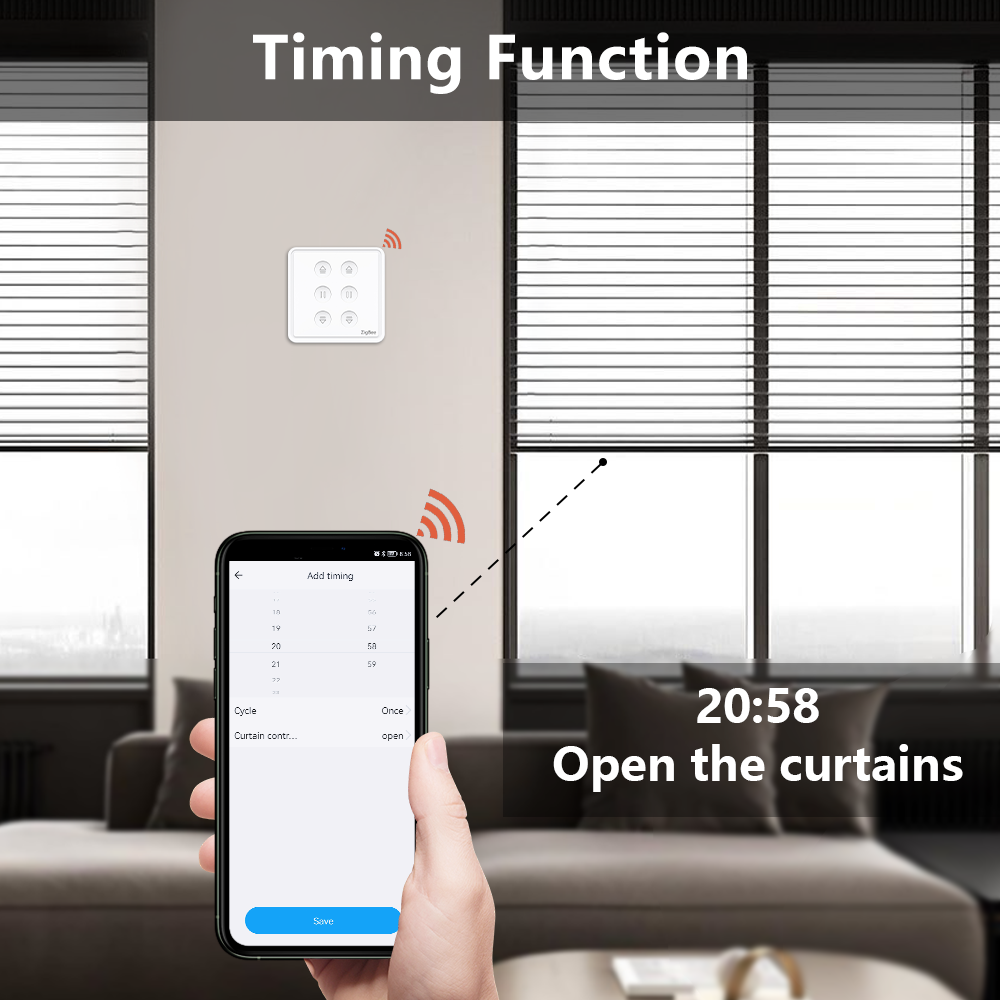LoraTap Tuya ZigBee 3.0 EU Double Curtain Switch for Tubular Motor Google Home Alexa Voice Control Work with Zigbee2MQTT DIY