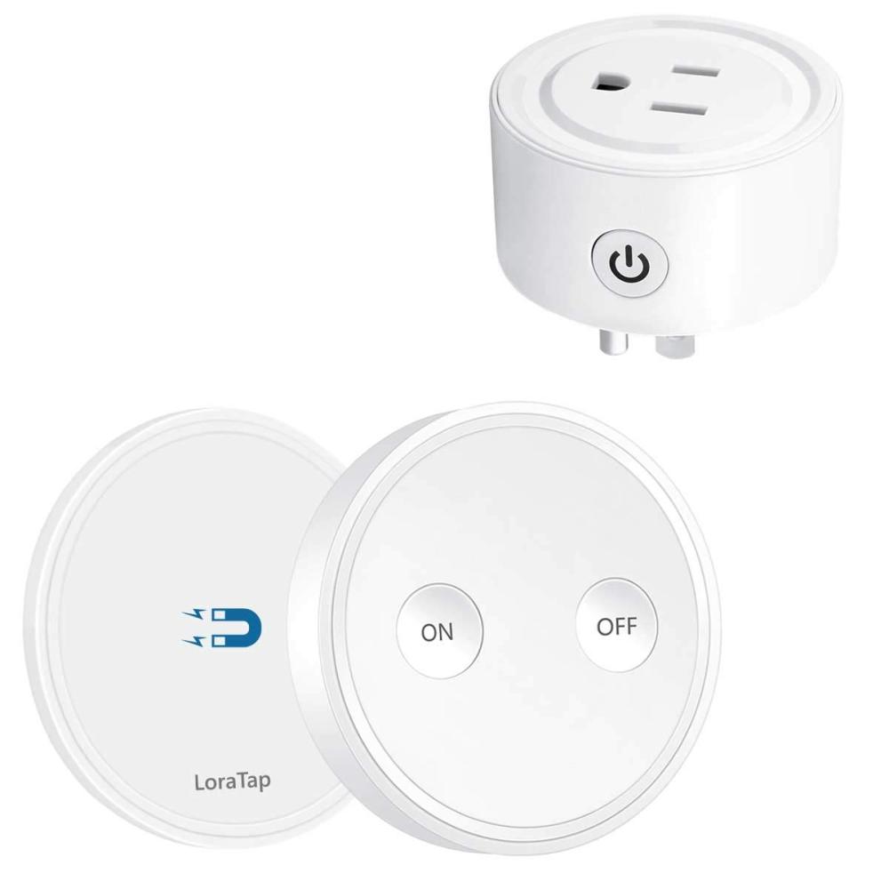 Mini Remote Control Outlet Plug Adapter with Remote, 656ft Range Wireless Light Switch for Household Appliances, No Hub Required, 10A/1100W, White
