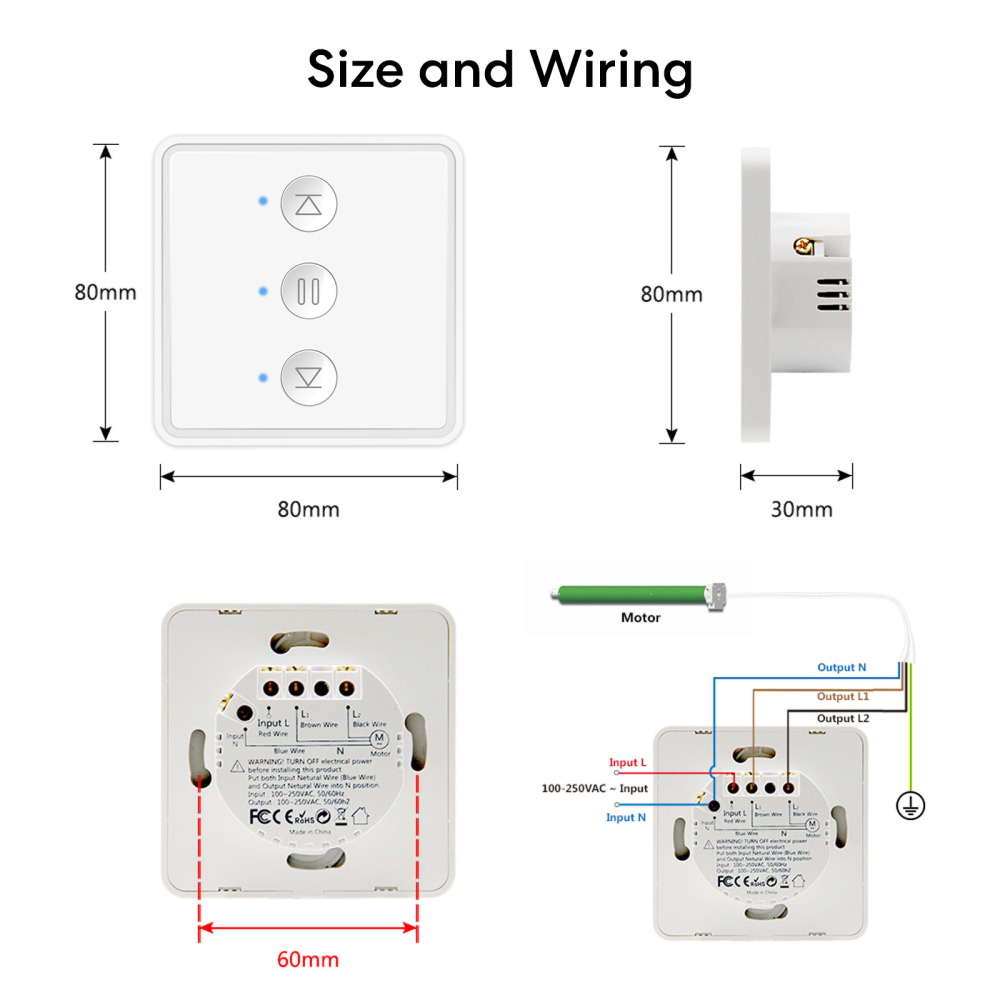 LoraTap Tuya ZigBee Blinds Tubular Motor Pushbutton Breaker Smart Life Percentage Remote Control Work with Google Alexa