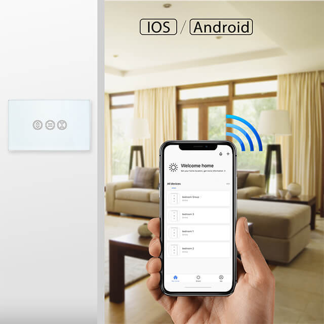 Tuya Smart Life WiFi Curtain Switch for Electric motorized Curtain Blind Roller Shutter Google Home Alexa Echo Voice Control, US Standard