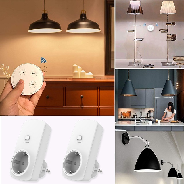 EU Plug Magnetic Wireless Remote Control Socket Kit 16A White(1 Remote + 2 Plugs)