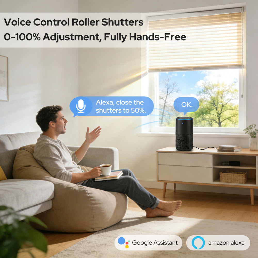 Loratap WiFi Roller Shutter Switch: Backlit Buttons, Precise 0%-100% Adjustment, Voice Control Alexa Google, Replaces Old Wall Switch, 4 Pack