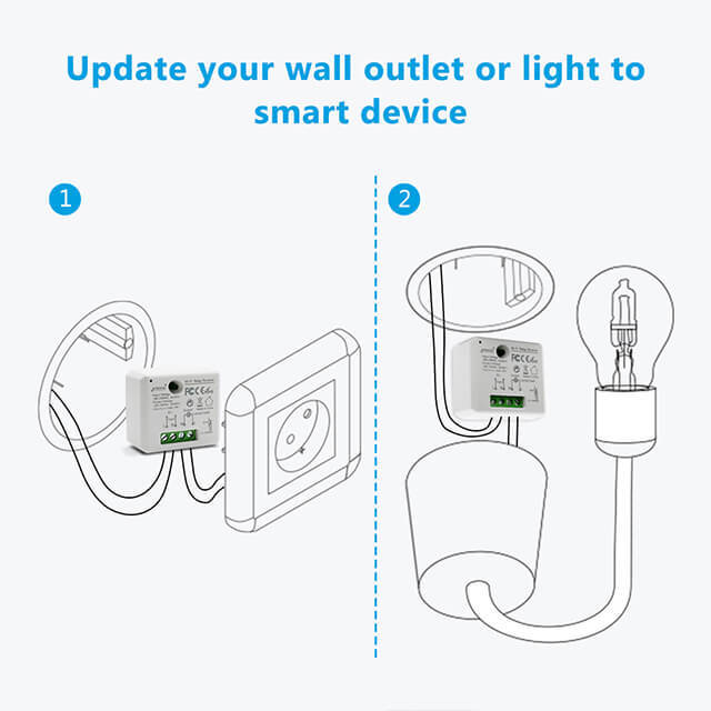 Tuya Smart Life Tiny WiFi Switch Socket Module DIY Smart Light and Socket Google Home Echo Alexa Voice Control Remote Control