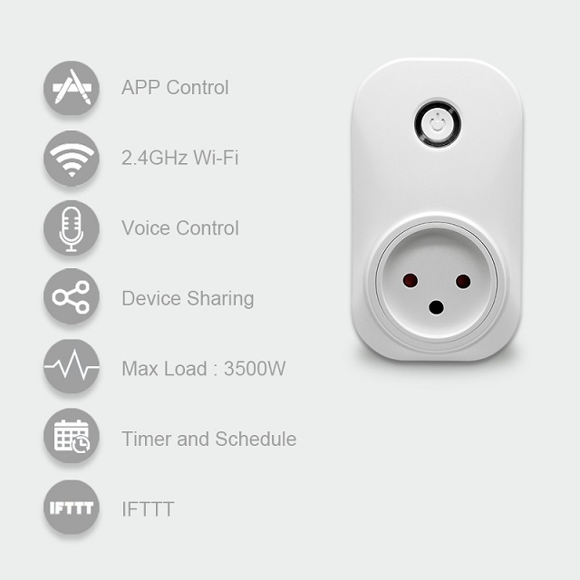 Tuya Smart Life Voice Control Wifi Socket Israel Plug 16A