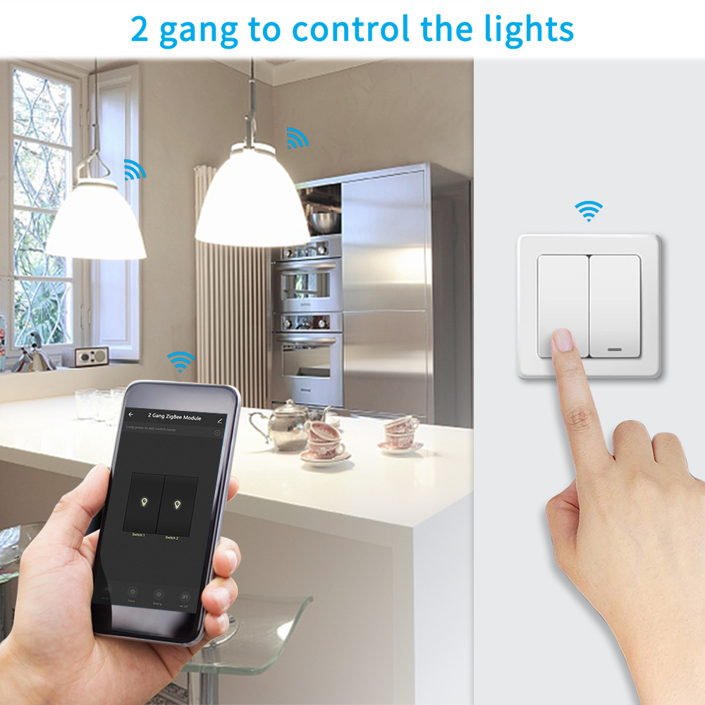 Tuya Smart Life ZigBee Switch 2 Gang Relay Module Smart Lighting Google Home Alexa Echo App Remote Control Timer Switch Zigbee2MQTT