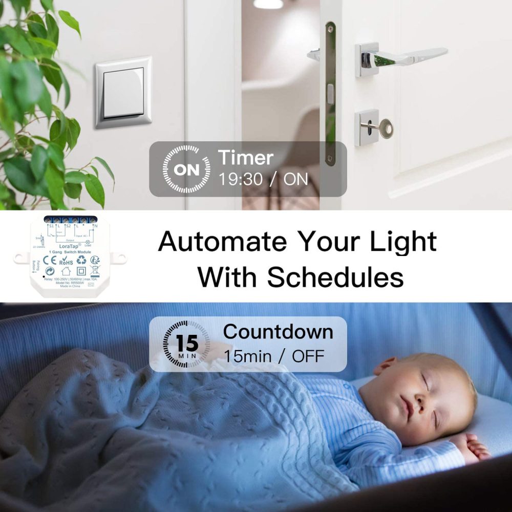 Tuya Smart Life Wifi Smart Light Switch Relay module Remote Control Google Home Alexa Echo Works with Wall Manual Switch 10A