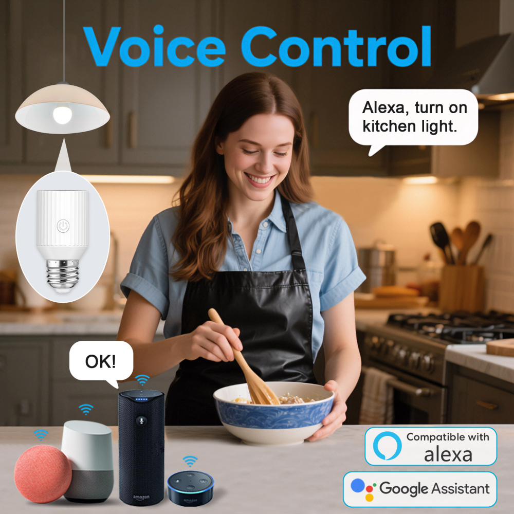 LoraTap WiFi Smart Lamp Holder, E26/27 Smart Adapter, Control with Smart Life App, Compatible with Alexa Voice, WiFi Lamp Holder, 60W Max
