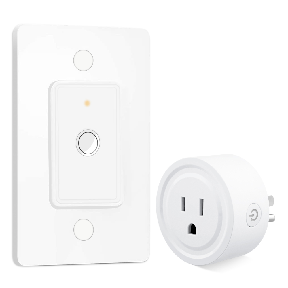 LoraTap Mini Remote Control Outlet Plug Adapter with Remote Wall Switch, 656ft Range Wireless Remote Control for Indoor Lamps and Household Appliances