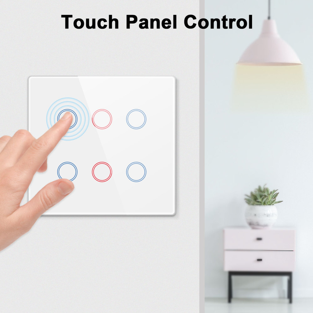 LoraTap Smart Life 6 Gang Brazil Touch Panel Light Switch Tuya App Remote Google Home Alexa Voice Control Automation residential