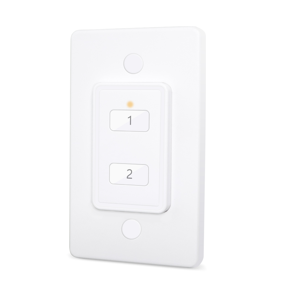 LoraTap Mini Wireless Remote Control Outlet Plug Adapter (2 Pack) with Remote, 2 Channel Wall Switch, 656ft Control Range for Indoor Lamps, 10A/1100W