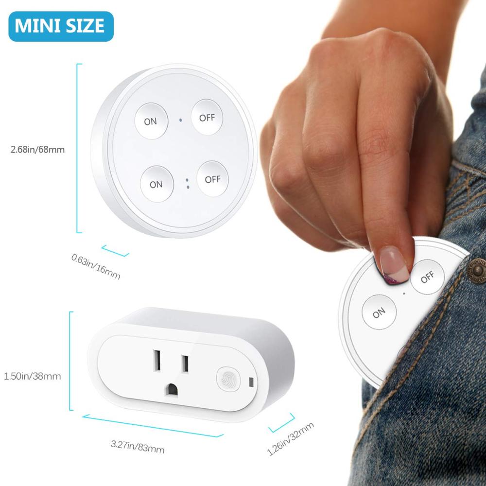 Remote Control Outlet Plug Adapter (2 Pack) with Dual Remote, 100ft Range Wireless Switch for Lights and Household Appliances, No Hub Required, 16A/17