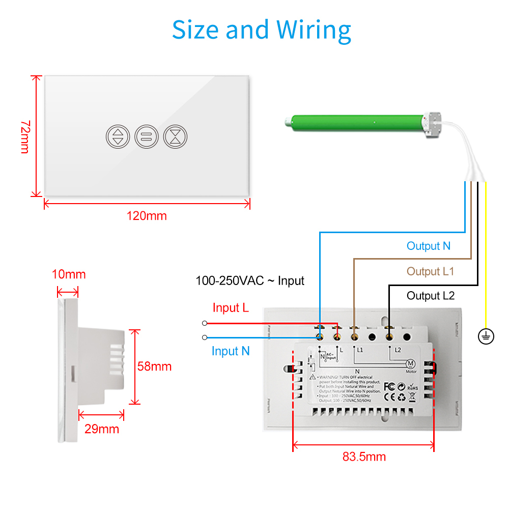 Tuya Smart Life WiFi Roller Shutter Curtain Switch with Remote for Electric Motorized Blind Google Home Aelxa Echo Smart Home