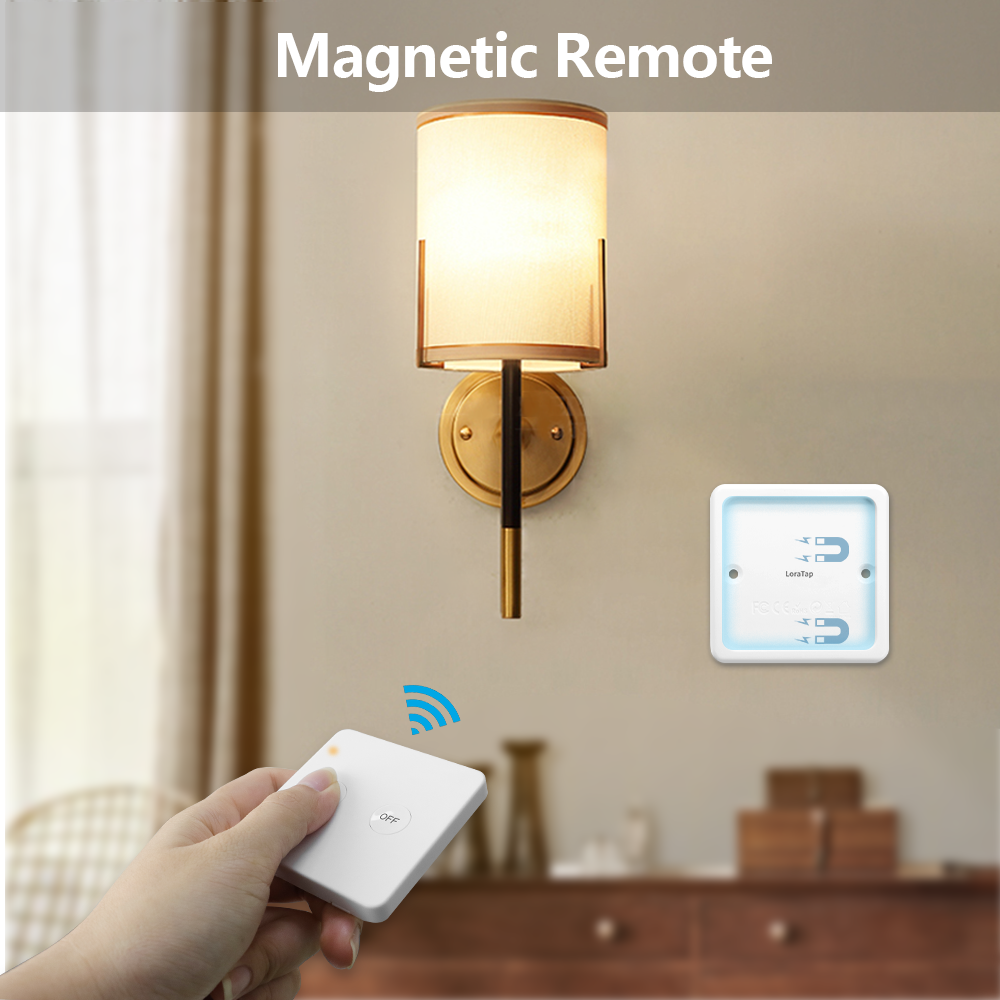 LoraTap Wireless Wall Switch Kit, 868Mhz Radio Transmitter, 200M Range, Back and forth, Remote Control, ON/OFF Remote Control for Lamp