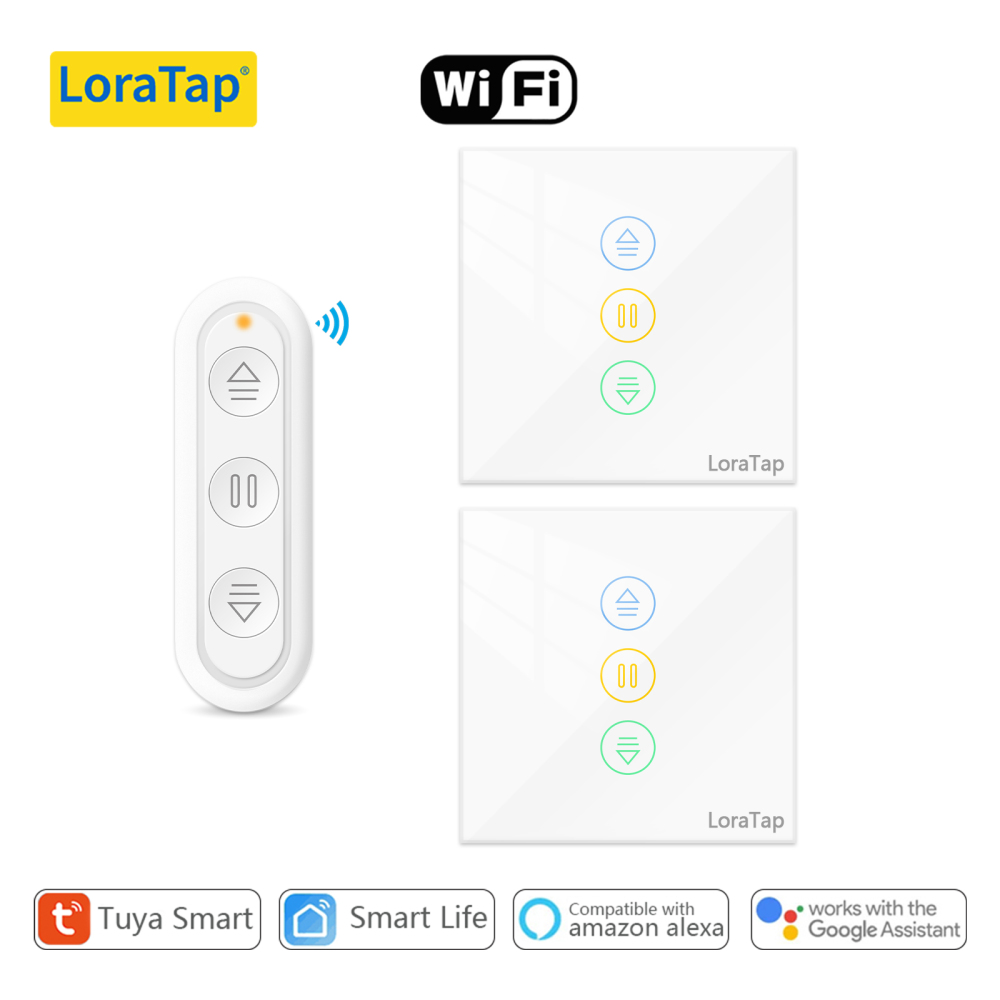 LoraTap Roller Shutter blinds Curtain Switch for Windows Motor Tuya Smart Life App Remote Control Percentage Google Home Alexa