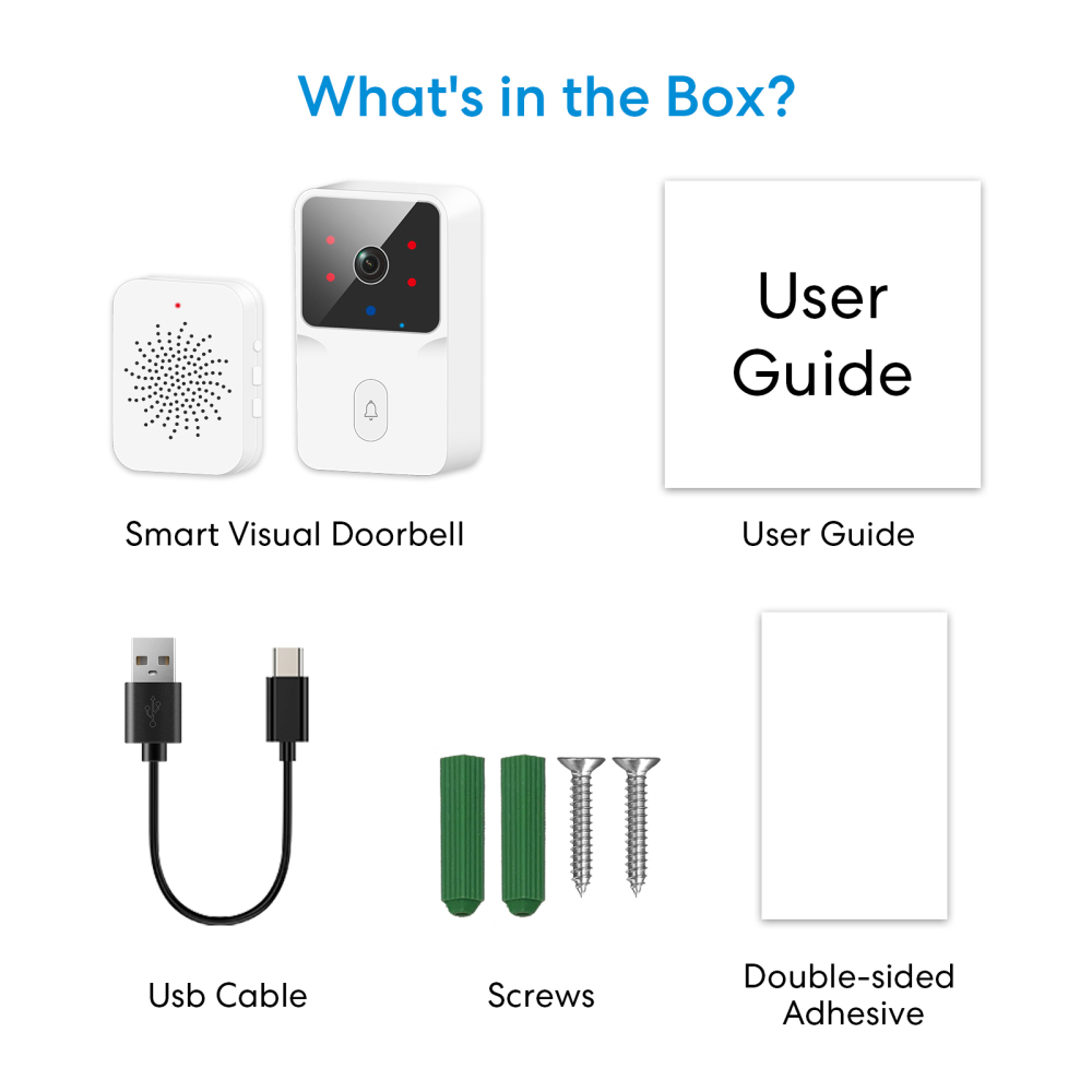 LoraTap Tuya Smart Life WiFi Video Doorbell Camera 2.4Ghz Remote Real-time Conversation Outdoor Security System