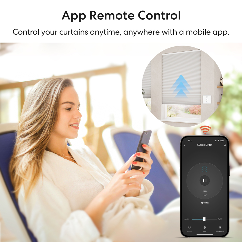 LoraTap Tuya ZigBee Blinds Tubular Motor Pushbutton Breaker Smart Life Percentage Remote Control Work with Google Alexa