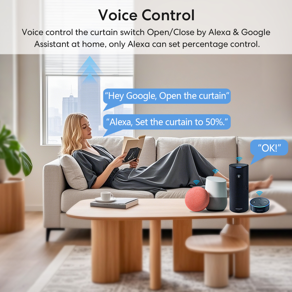 LoraTap Tuya ZigBee Blinds Tubular Motor Pushbutton Breaker Smart Life Percentage Remote Control Work with Google Alexa