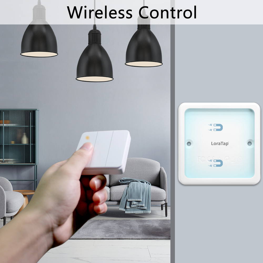 LoraTap 868Mhz Magnetic Smart Light Switch LED Push Button Wireless Remote Control AC100~250V 10A 1 CH Relay Controller for Lamp