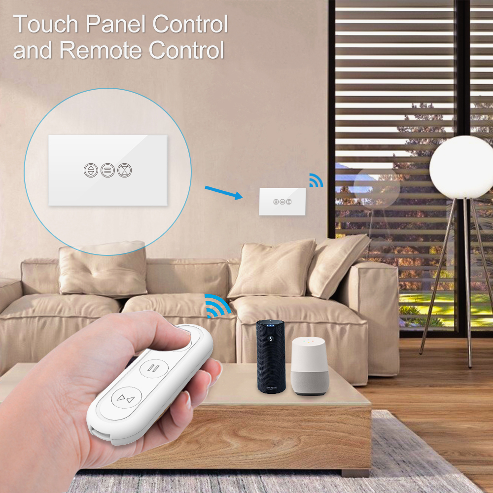 Tuya Smart Life WiFi Roller Shutter Curtain Switch with Remote for Electric Motorized Blind Google Home Aelxa Echo Smart Home