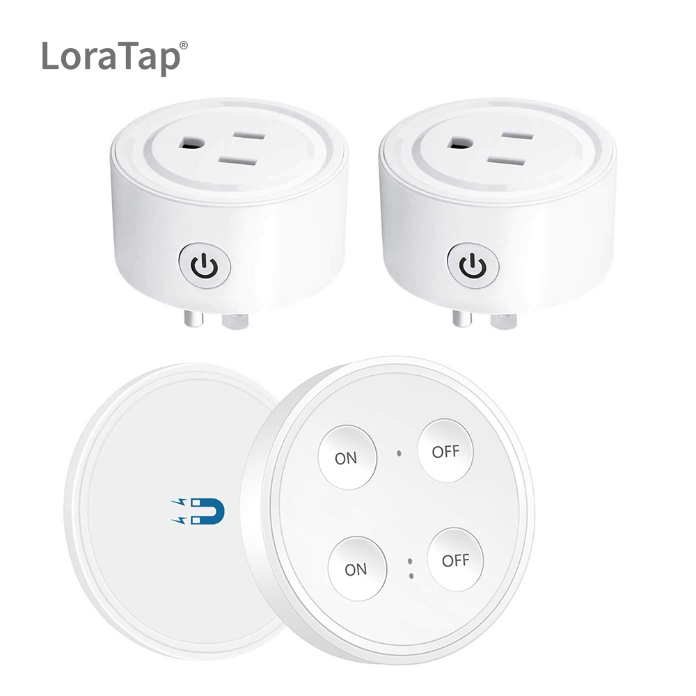 Mini Remote Control Outlet Plug Adapter with Remote, 656ft Range Wireless Light Switch for Household Appliances, No Hub Required, 10A/1100W, White